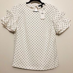 Banana Republic Polka Dot Ruffle Blouse, NWT
